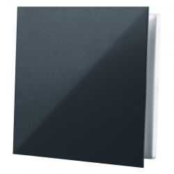 Dekoracyjna kratka PCV z siatką i gładkim panelem 160 x 160 mm, czarna